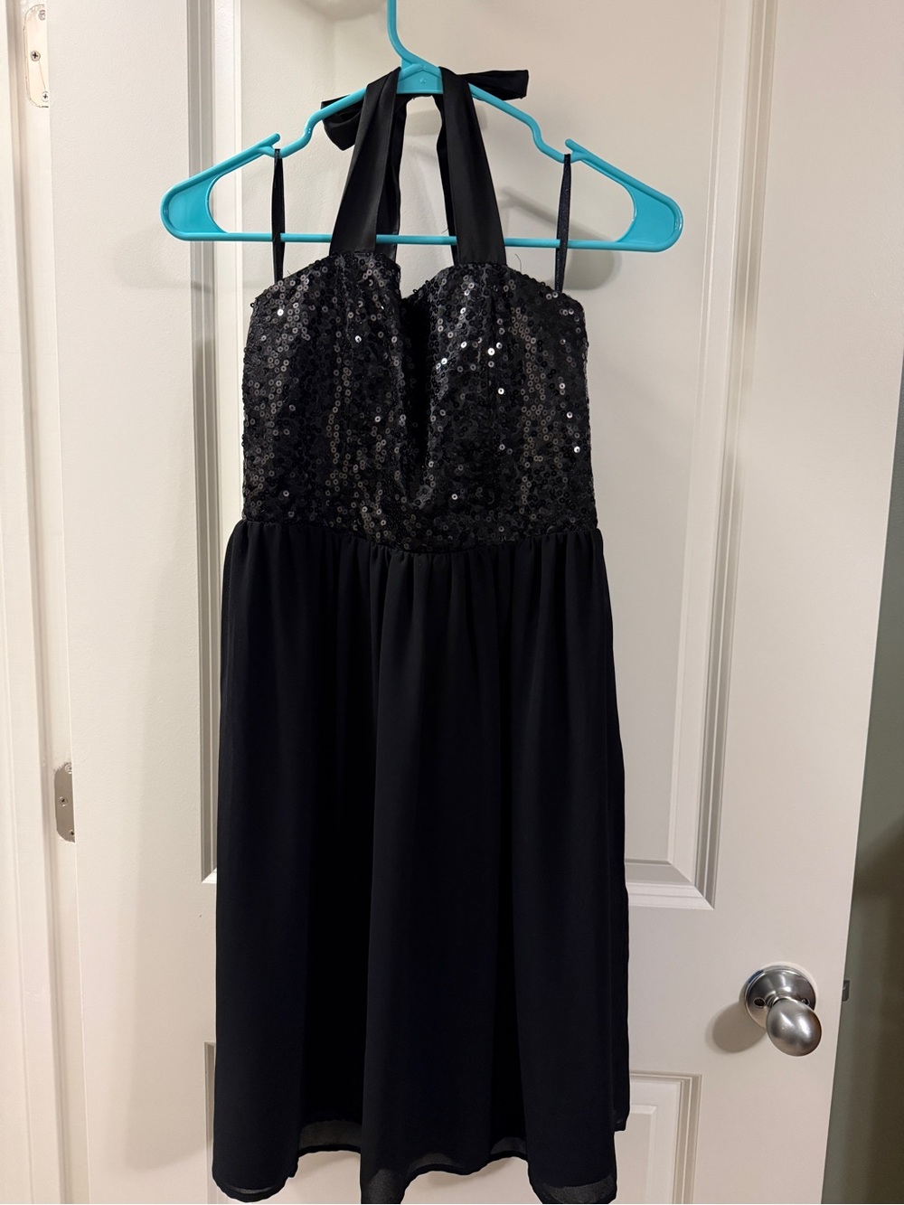 Target Juniors Black Sequin Halter Cocktail Dress